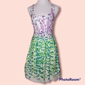 Maeve Anthropologie Dress Floral Cotton A-Line